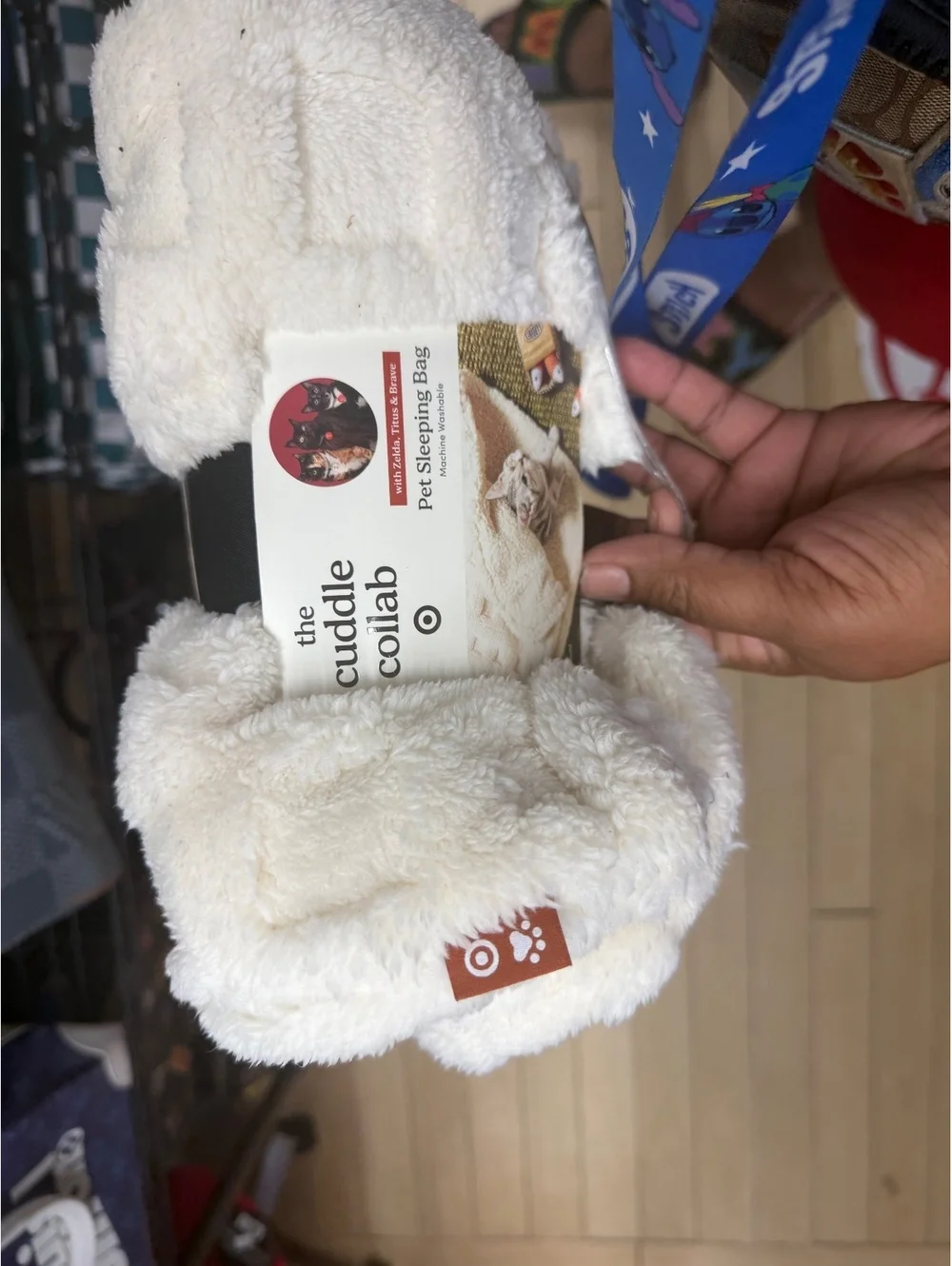 The Cuddle Collab Pet Sleeping Bag Cream Plush NWT Target